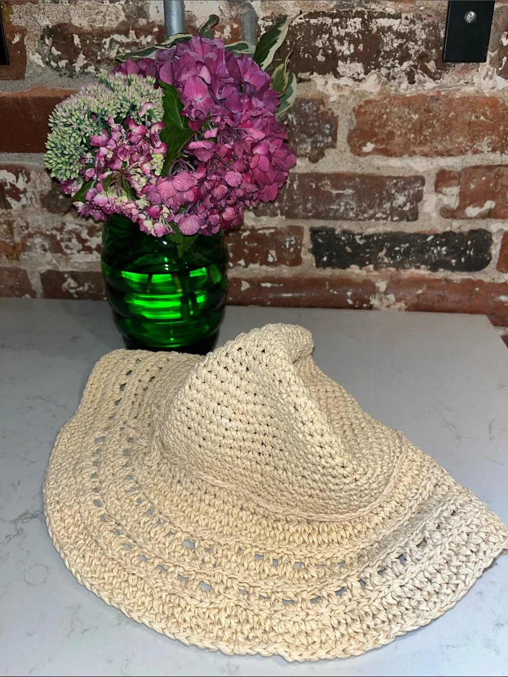 GAP  kids / Girl Cream Crochet Wide-Brim Sun Hat